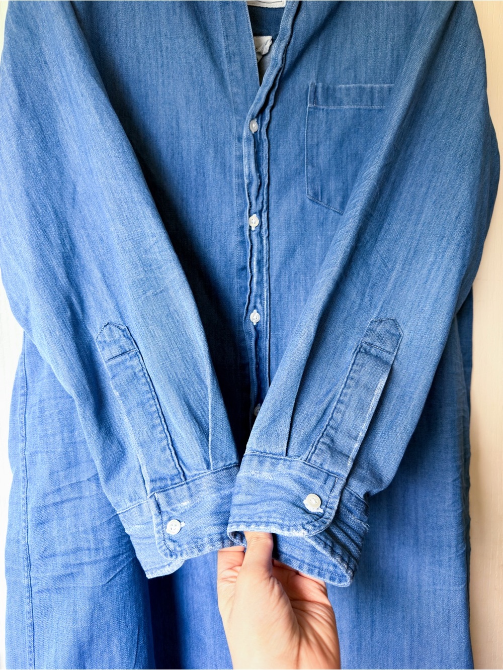 Frank & Eileen Rory Denim Maxi Shirt Dress Vintage Stonewashed Indigo Large EUC - Picture 4 of 9